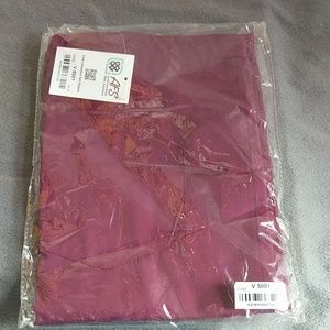 Wine scrub pants with tie waist